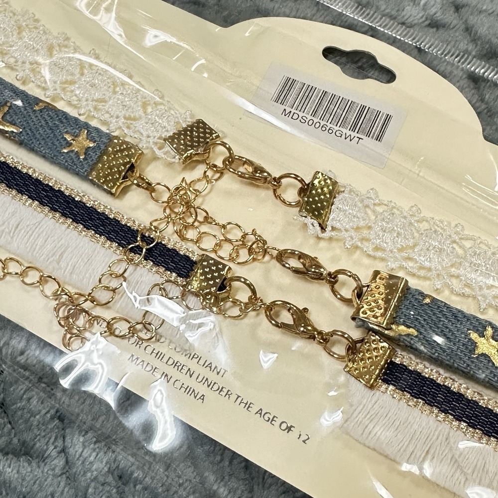 Choker Necklace Lot Of 6 Reseller Jewelry New Tags Teen Collar Accessories - Picture 5 of 9